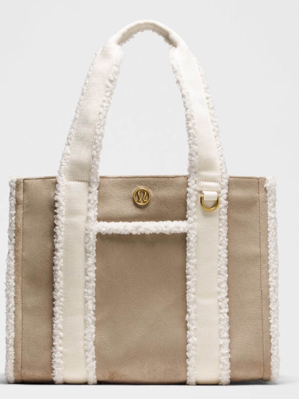 Lululemon Boxy Tote Bag 10L Faux Shearling Trims & Free LLL shopping bag